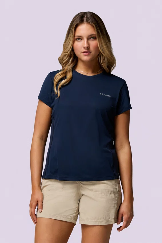 Camiseta Manga Curta Columbia Feminina Zero Rules Light Azul Marinho