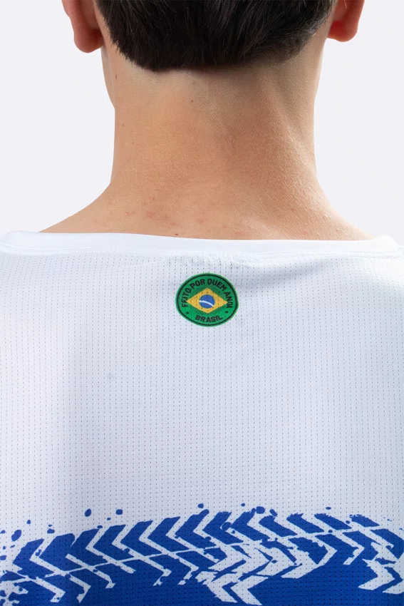 Camiseta Masculina HUPI Bike Naja Branco/Azul