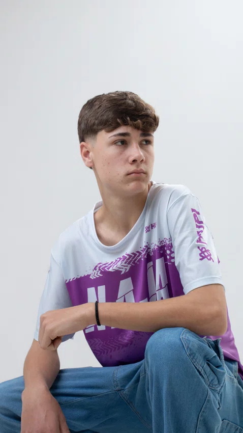 Camiseta Masculina HUPI Bike Naja Roxo/Branco