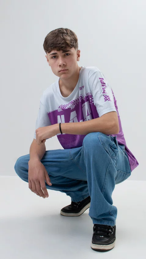 Camiseta Masculina HUPI Bike Naja Roxo/Branco