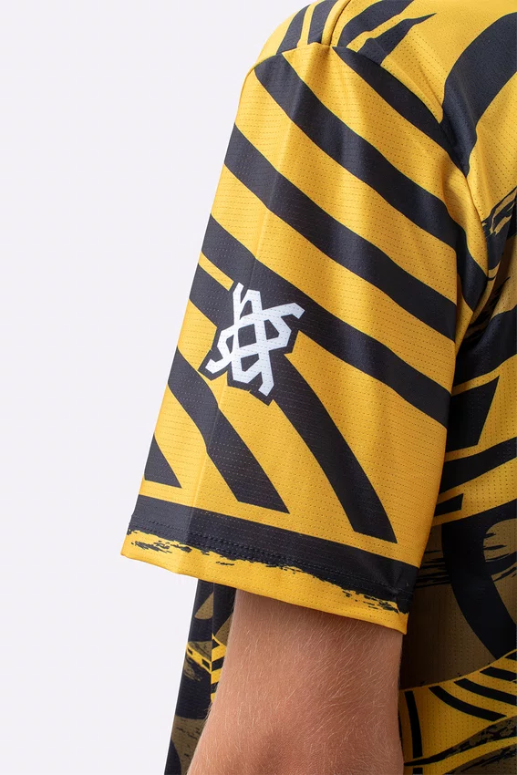 Camiseta Masculina HUPI Bike Naja V10 Amarelo e Preto
