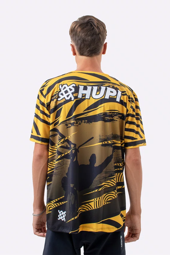 Camiseta Masculina HUPI Bike Naja V10 Amarelo e Preto