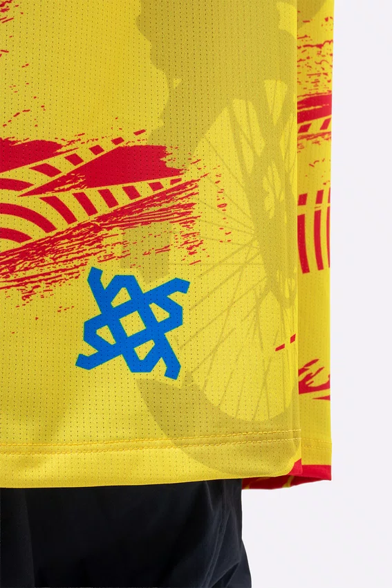 Camiseta Masculina HUPI Bike Naja V10 Amarelo e Vermelho