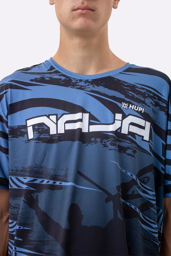 Camiseta Masculina HUPI Bike Naja V10 Azul e Preto