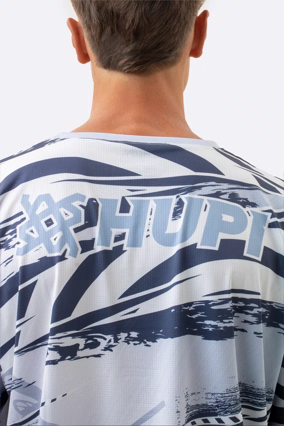 Camiseta Masculina HUPI Bike Naja V10 Cinza e Branco