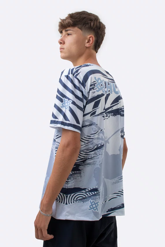 Camiseta Masculina HUPI Bike Naja V10 Cinza e Branco