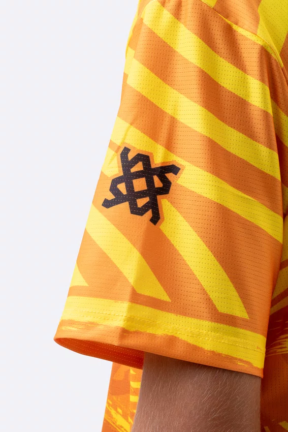 Camiseta Masculina HUPI Bike Naja V10 Laranja e Amarelo