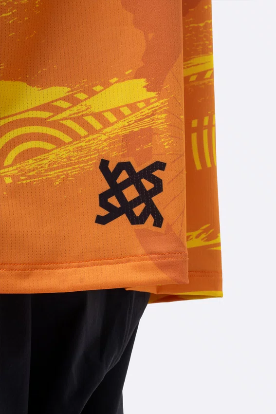 Camiseta Masculina HUPI Bike Naja V10 Laranja e Amarelo