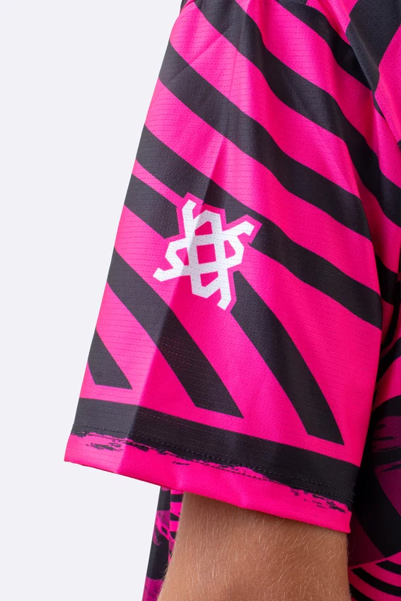 Camiseta Masculina HUPI Bike Naja V10 Pink e Preto