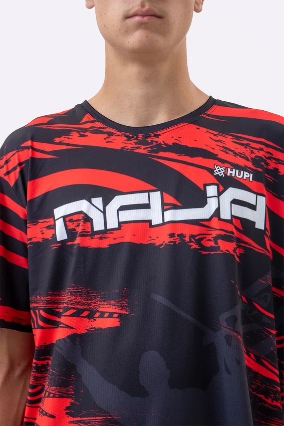Camiseta Masculina HUPI Bike Naja V10 Preto e Vermelho