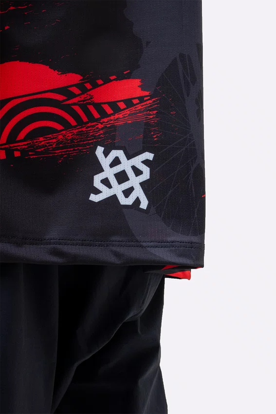Camiseta Masculina HUPI Bike Naja V10 Preto e Vermelho