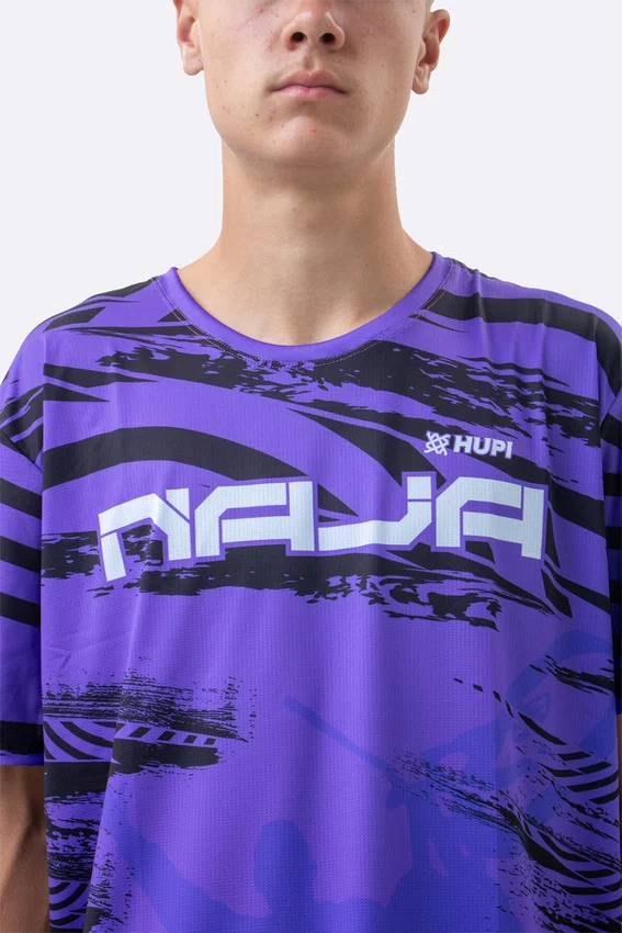 Camiseta Masculina HUPI Bike Naja V10 Roxo e Preto