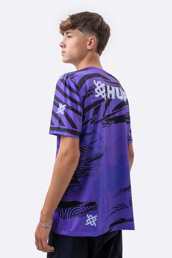Camiseta Masculina HUPI Bike Naja V10 Roxo e Preto