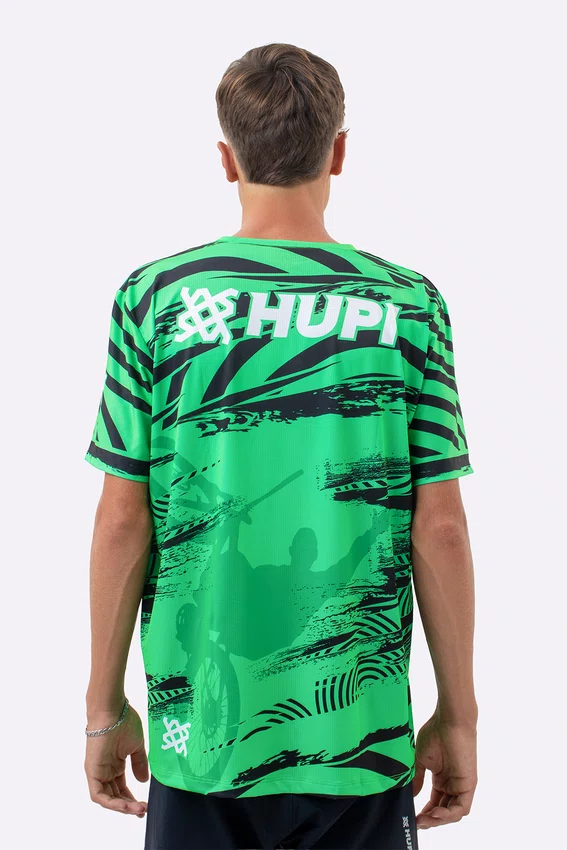 Camiseta Masculina HUPI Bike Naja V10 Verde e Preto