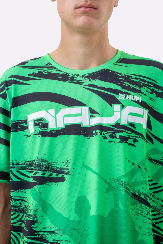 Camiseta Masculina HUPI Bike Naja V10 Verde e Preto