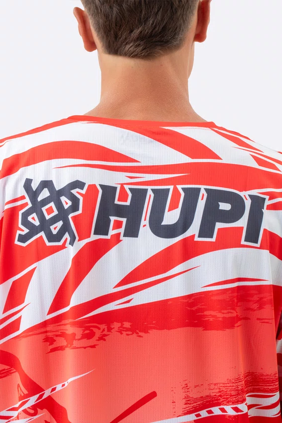 Camiseta Masculina HUPI Bike Naja V10 Vermelho e Branco