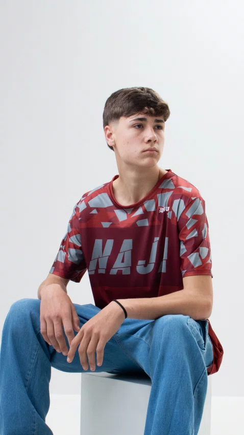 Camiseta Masculina HUPI Bike Naja Vermelho/Cinza