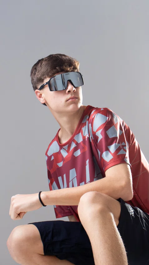 Camiseta Masculina HUPI Bike Naja Vermelho/Cinza