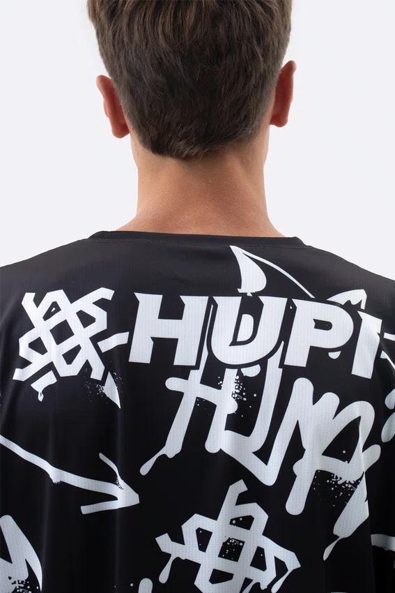 Camiseta Masculina HUPI Bike STRIP Preto e Branco