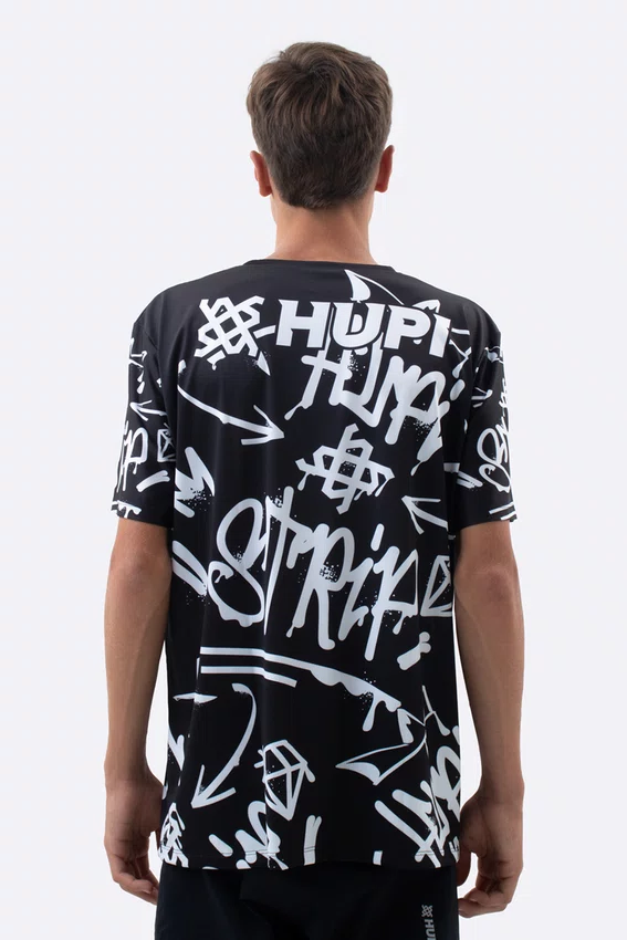 Camiseta Masculina HUPI Bike STRIP Preto e Branco
