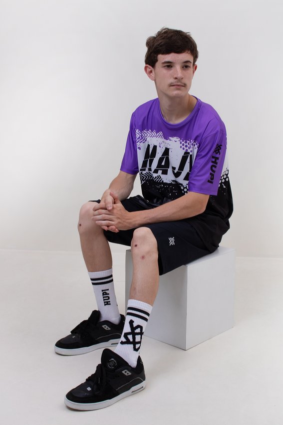 Camiseta Masculina HUPI Naja Roxo/Branco/Preto