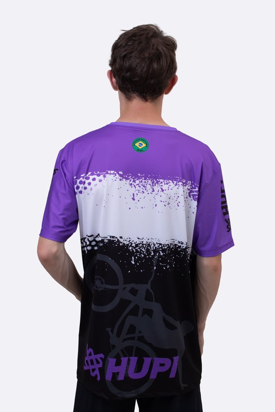 Camiseta Masculina HUPI Naja Roxo/Branco/Preto