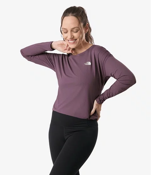 Camiseta Feminina Hyper Tee Manga Longa The North Face Roxa