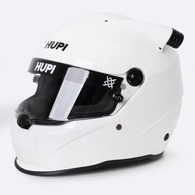 Capacete HUPI Automobilismo Evo Mid Air Branco Selo FIA