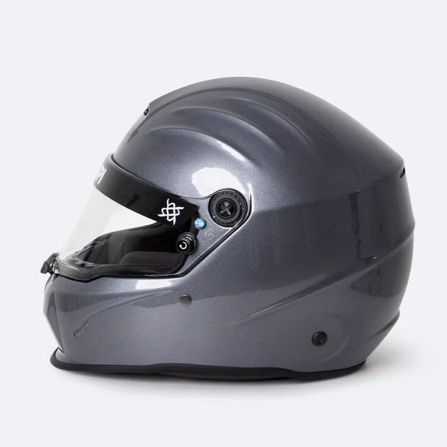 Capacete HUPI Automobilismo Evo Cinza Grafite Selo FIA