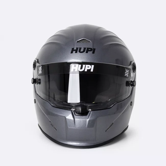 Capacete HUPI Automobilismo Evo Cinza Grafite Selo FIA