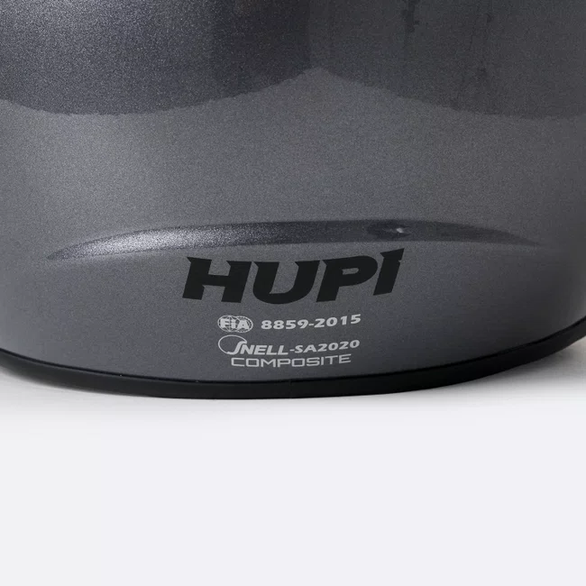 Capacete HUPI Automobilismo Evo Cinza Grafite Selo FIA