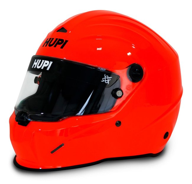 Capacete HUPI Automobilismo Evo Composite Laranja Selo FIA