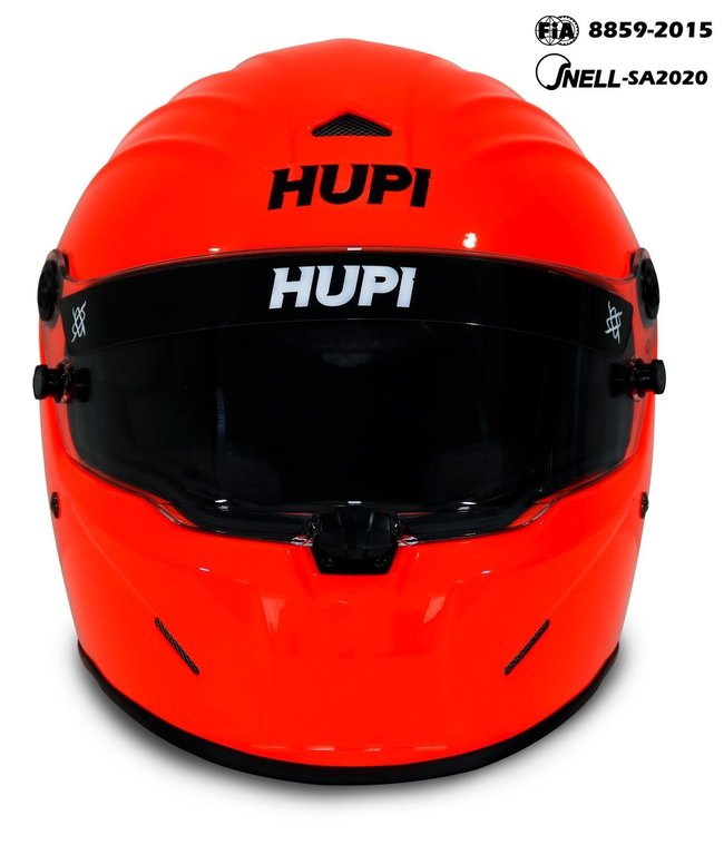 Capacete HUPI Automobilismo Evo Composite Laranja Selo FIA