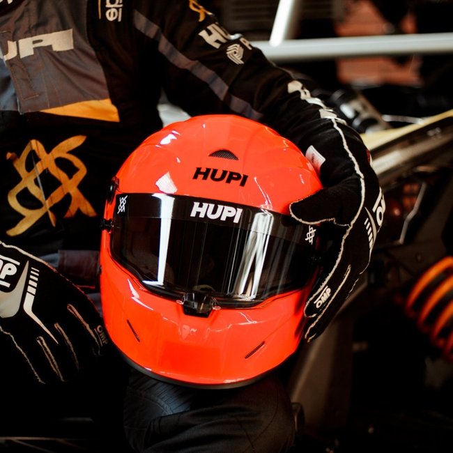 Capacete HUPI Automobilismo Evo Composite Laranja Selo FIA