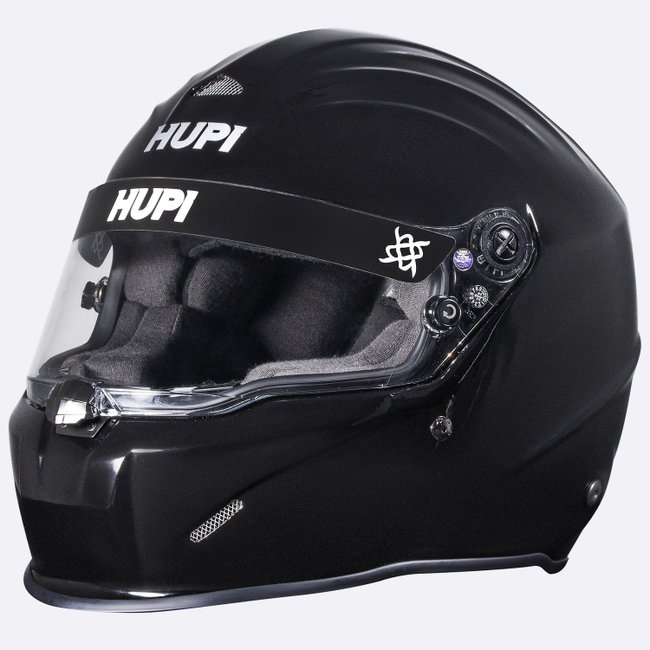 Capacete HUPI Automobilismo Evo Composite Preto Brilhante Selo FIA