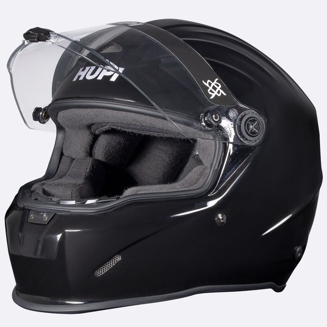 Capacete HUPI Automobilismo Evo Composite Preto Brilhante Selo FIA