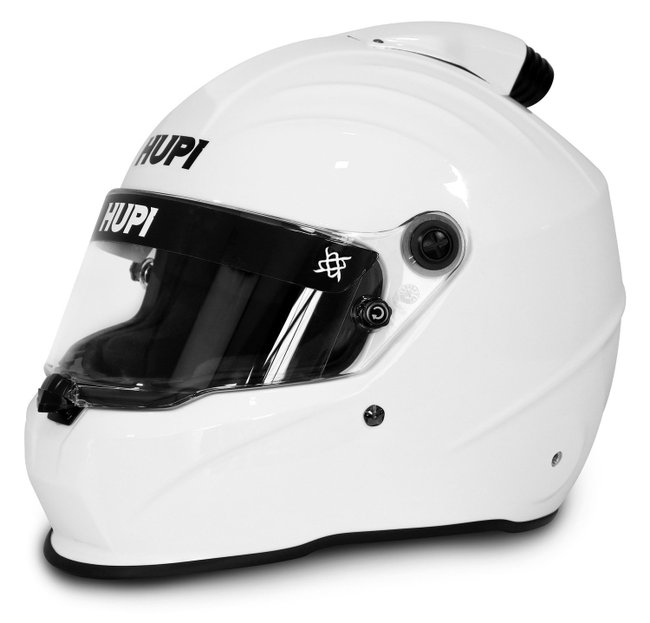 Capacete HUPI Automobilismo Evo Composite Top Air Branco Selo FIA