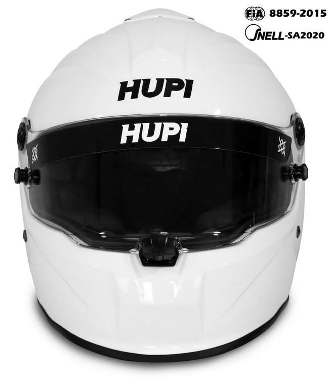 Capacete HUPI Automobilismo Evo Composite Top Air Branco Selo FIA