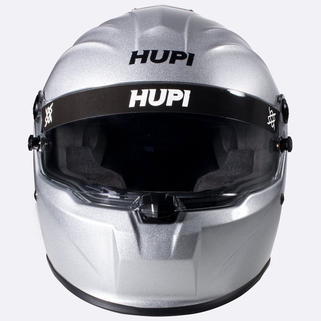Capacete HUPI Automobilismo Evo Composite Top Air Prata Selo FIA