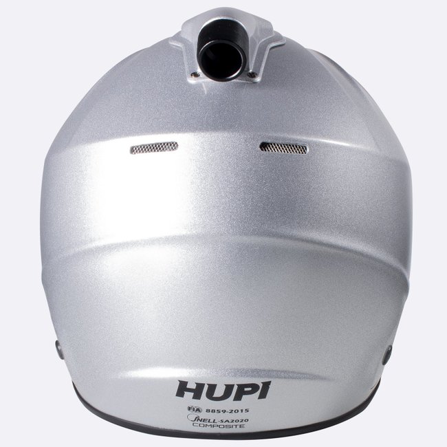 Capacete HUPI Automobilismo Evo Composite Top Air Prata Selo FIA