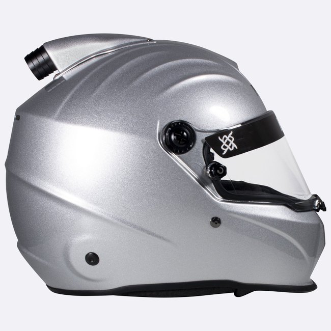 Capacete HUPI Automobilismo Evo Composite Top Air Prata Selo FIA