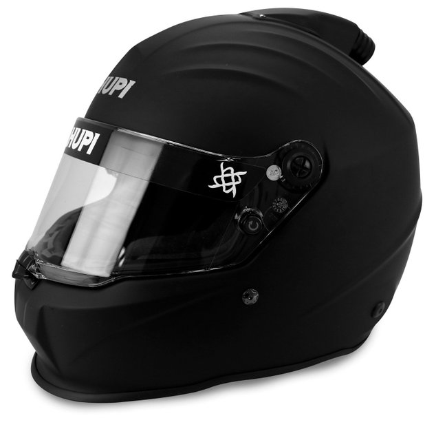 Capacete HUPI Automobilismo Evo Composite Top Air Preto Fosco Selo FIA