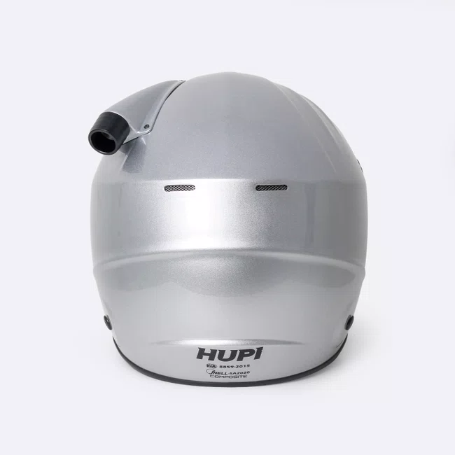 Capacete HUPI Automobilismo Evo Mid Air Prata Selo FIA