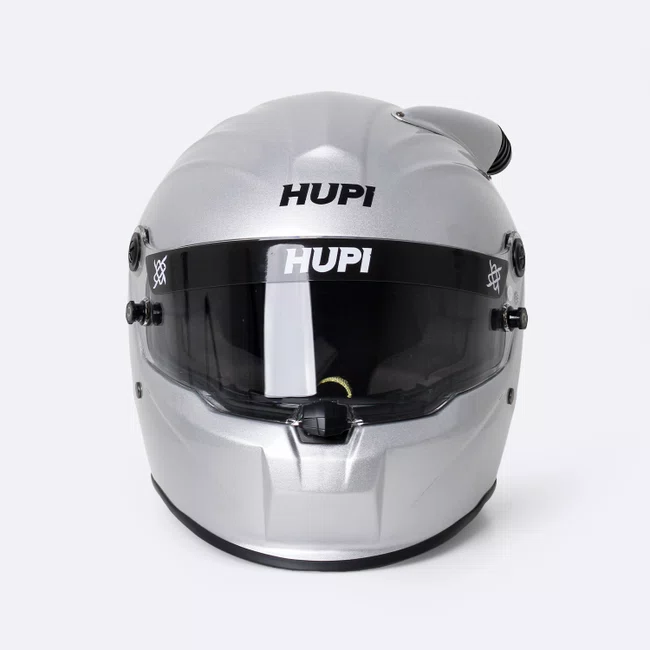Capacete HUPI Automobilismo Evo Mid Air Prata Selo FIA