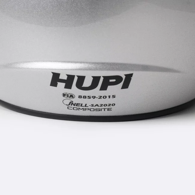 Capacete HUPI Automobilismo Evo Mid Air Prata Selo FIA