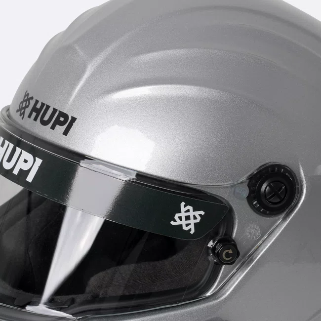Capacete HUPI Automobilismo EVO Side Air Prata Selo FIA