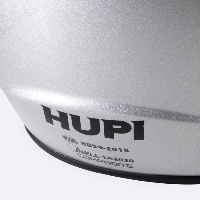 Capacete HUPI Automobilismo Evo Composite Top Air Prata Selo FIA