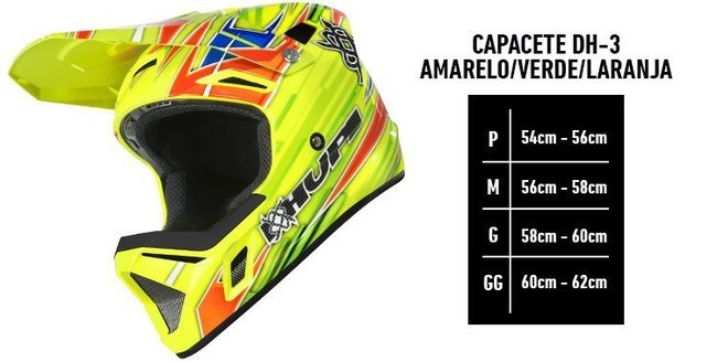 Capacete Hupi Dh-3 Amarelo Neon