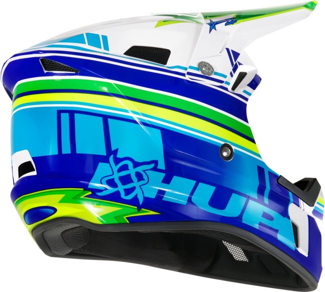 Capacete Hupi Dh-3 Branco e Azul