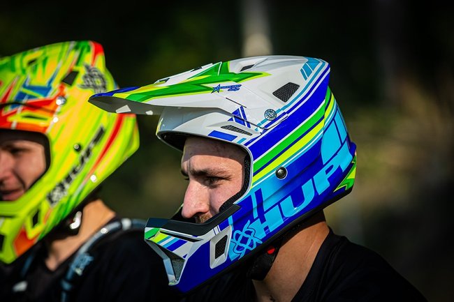 Capacete Hupi Dh-3 Branco e Azul